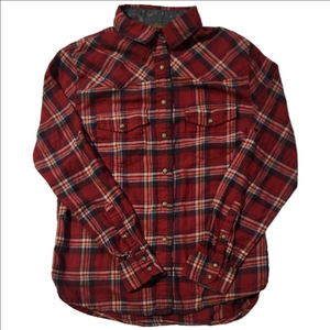 3/$20 Women's Jacks Girlfriend Red Plaid Button Down Shirt